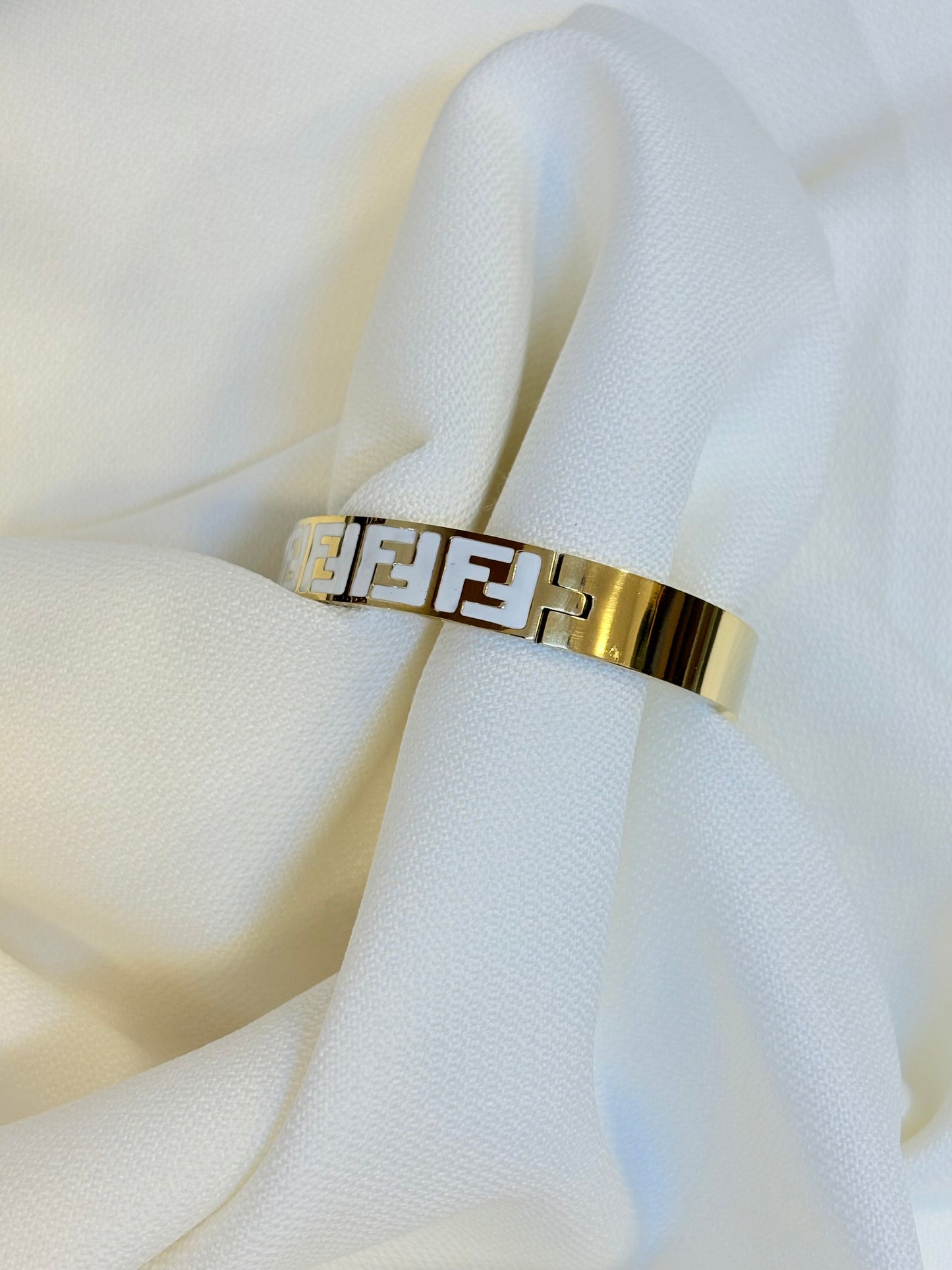 Stainless Steel Fendi Cuff