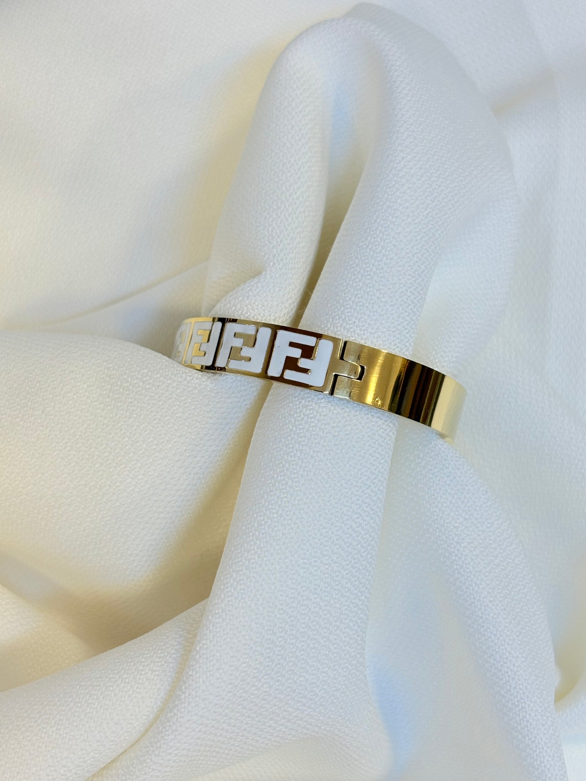 Stainless Steel Fendi Cuff