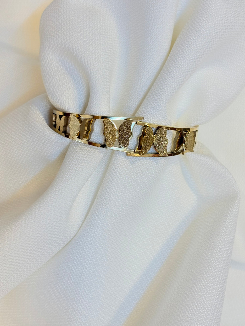 Stainless Steel Butterfly Lovers Cuff