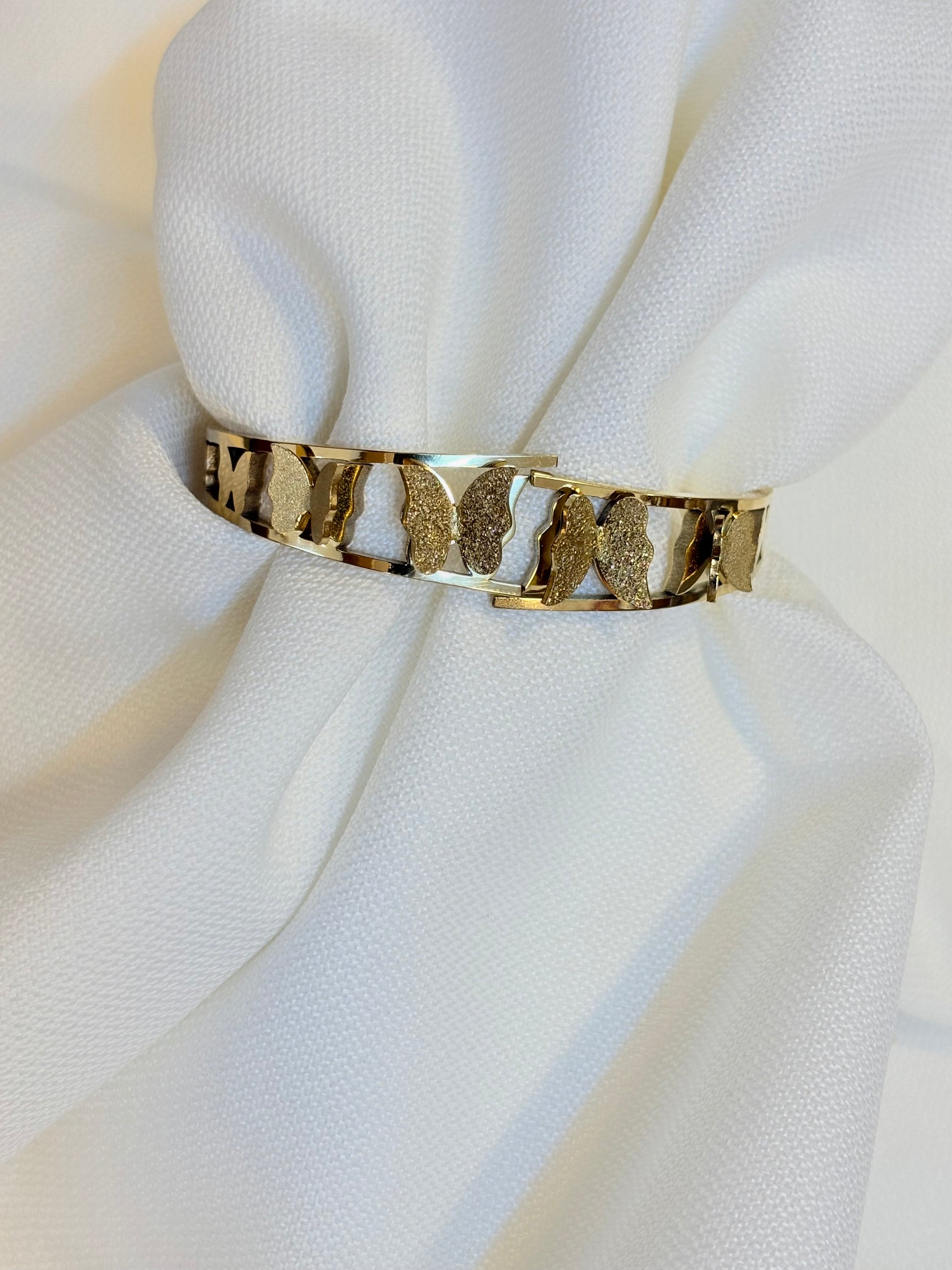Stainless Steel Butterfly Lovers Cuff