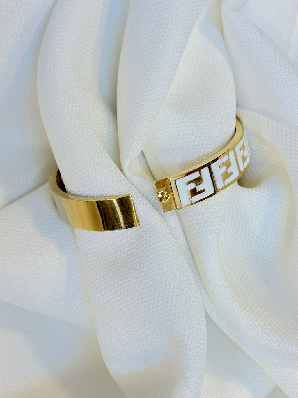 Stainless Steel Fendi Cuff