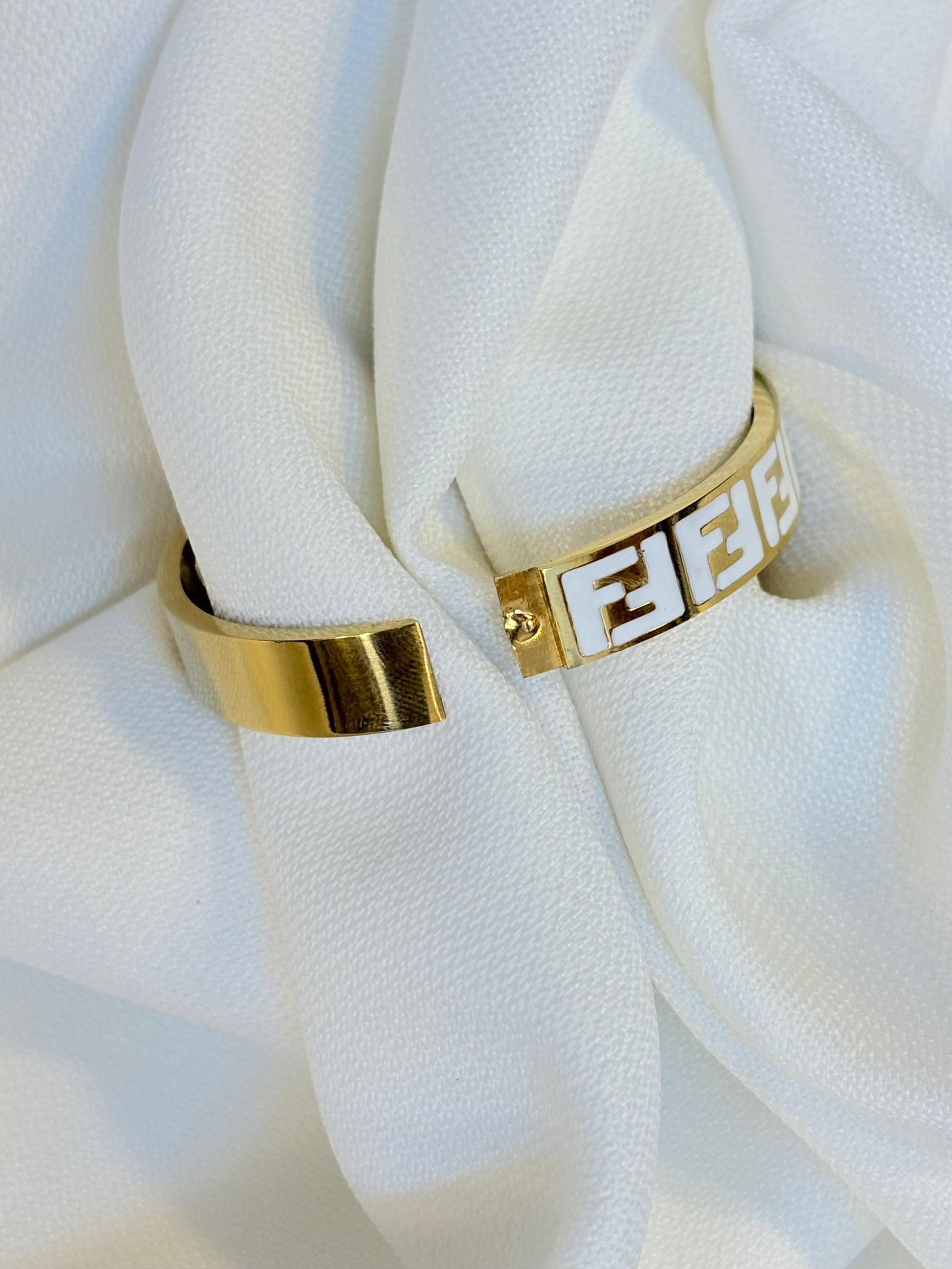 Stainless Steel Fendi Cuff