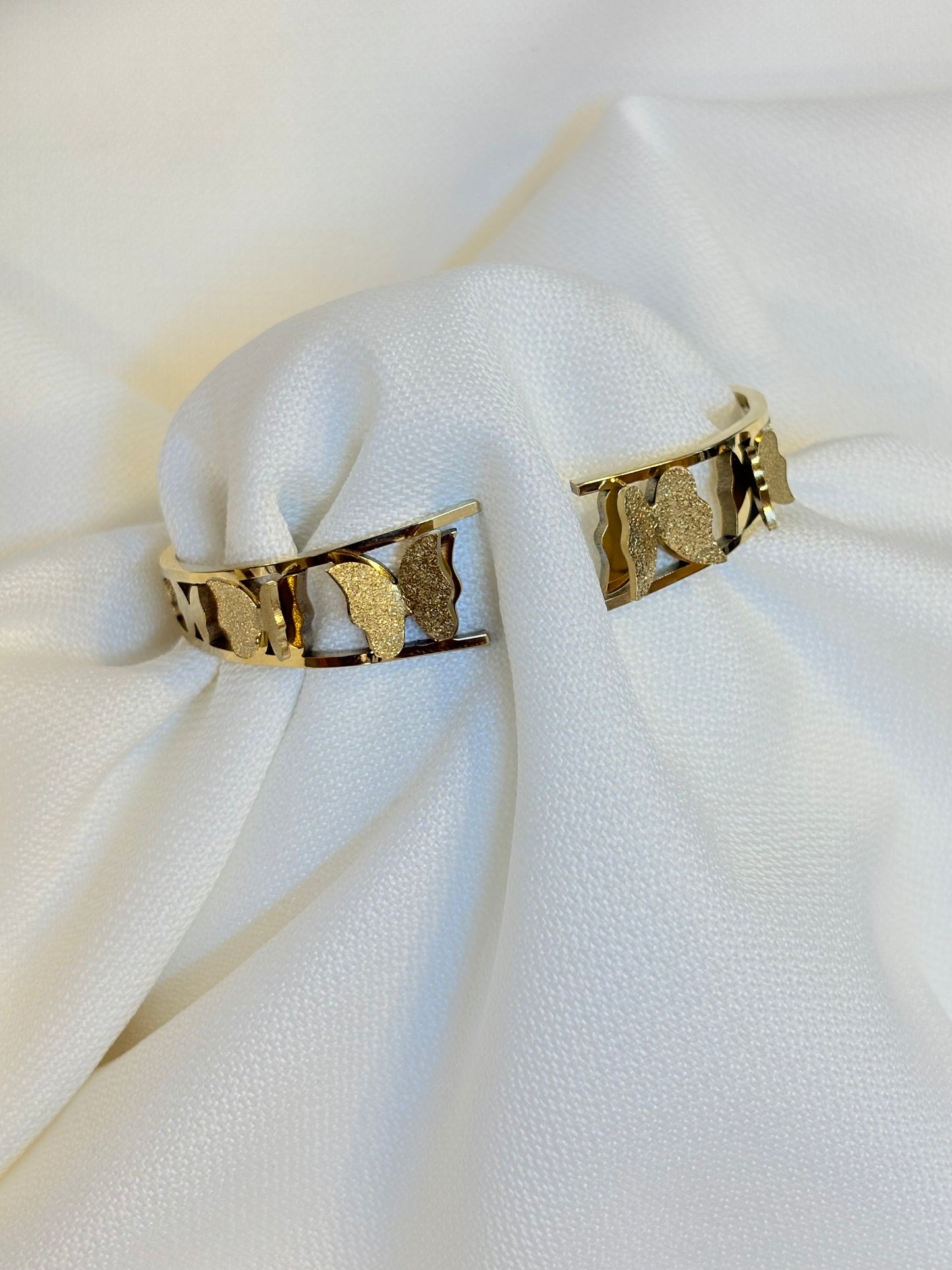 Stainless Steel Butterfly Lovers Cuff