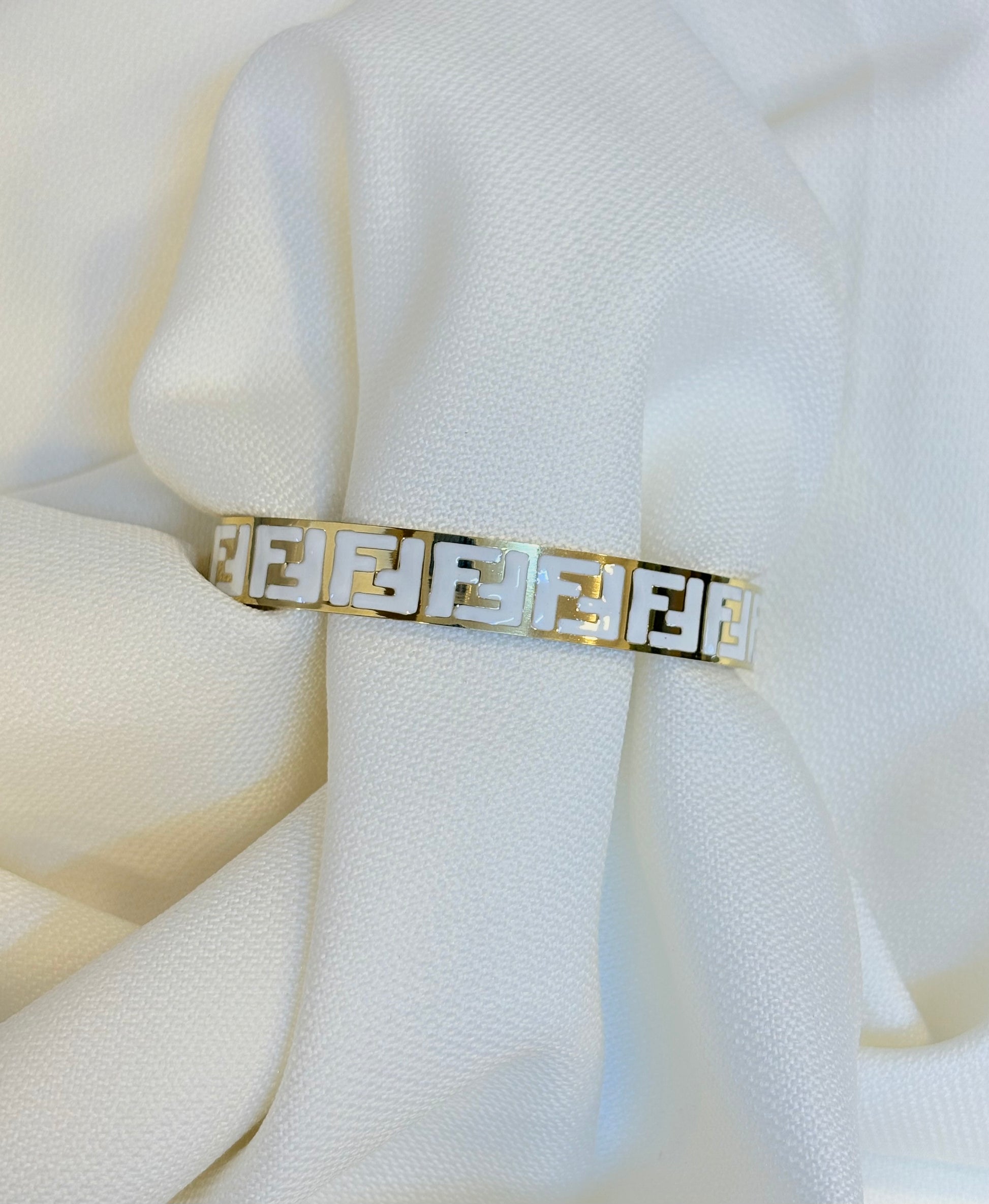 Stainless Steel Fendi Cuff
